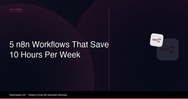 5 n8n Workflows That Save 10 Hours Per Week