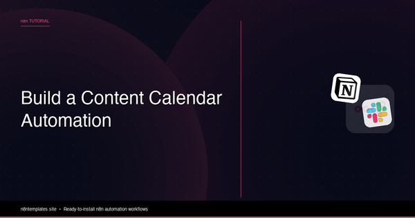 Build a Content Calendar Automation with n8n